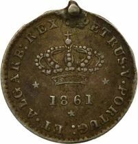 Pi&egrave;ce Portogallo 50 reis Argento   Pedro V de Portugal 1861 Lisbonne