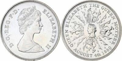 Pi�ce Regno Unito 25 crown Rame-Nickel Elisabeth II, Reine d\'Angleterre et du Commonwealth 1980 Londres