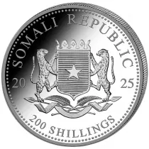 Pi&egrave;ce Somalia 200 shillings Argento 2025
