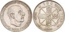 Pi&egrave;ce Spanien 100 pesetas Silber 1966 M Madrid