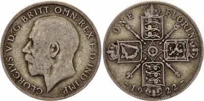 Pi�ce United Kingdom 1 florin Silver George V, Roi d\'Angleterre, Empereur des Indes 1922 Londres