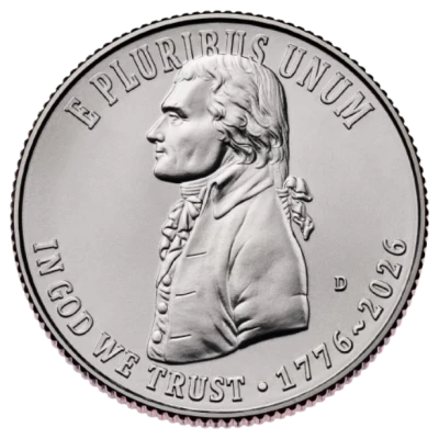 Pi�ce USA 1/4 Rame-Nickel Thomas Jefferson, Pr�sident 2026 D Denver
