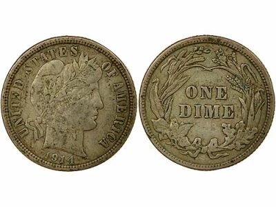 Pi�ce USA 10 cents Silber 1914 Philadelphie