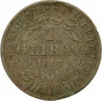 Pius IX - 1 Silver Lira - 1867 Year XXII R Rome