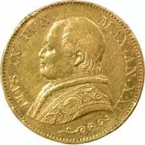 Pius IX - 20 Gold Lire - 1866 R Rome, Year XXI