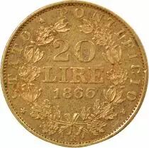 Pius IX - 20 Gold Lire - 1866 R Rome, Year XXI