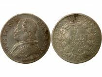 Pius IX - 5 Silver Soldi - 1867 R Rome Year XXI