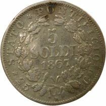 Pius IX - 5 Silver Soldi - 1867 R Rome Year XXI