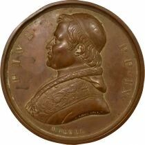 Pius IX - Bronze Medal, Pope returns to Rome - 1850
