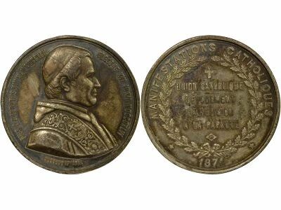 Pius IX - Medal, Catholic Events - 1871 Paris
