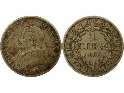 Pius IX - Silver Lira - 1866 R Rome Year XXI