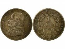 Pius IX - Silver Lira - 1868 R Rome Year XXII