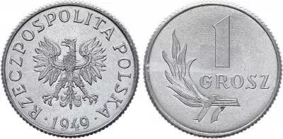 Poland 1 Grosz - Arms - 1949