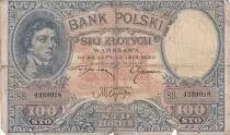 Poland 100 Zlotych - T. Kosciuszko - Crowned eagle - 1919 - F - P.57