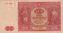 Poland 100 Zlotych 1946 - Peasant couple, tractor - P.129