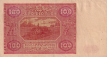 Poland 100 Zlotych 1946 - Peasant couple, tractor - P.129