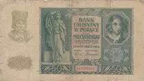 Poland 50 Zlotych 1940 - Young boy, statue, building
