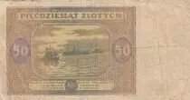 Poland 50 Zlotych 1946 - Sailing ship - P.128b