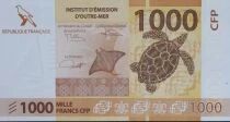 Polinesia Francesa 1,000 francs - Manta ray - Turtle - Horned parakeet - Kagu - ND(2014) - K6 series