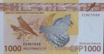 Polinesia Francesa 1,000 francs - Manta ray - Turtle - Horned parakeet - Kagu - ND(2014) - K6 series