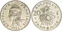 Polinesia Francesa 20 Francs - Marianne - Flowers - Varieties years (1977-1991) - VF to XF