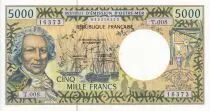 Polinesia Francesa 5000 Francs - Bougainville - Trois-m�ts - 2002 - Serial T.008 - UNC - P.3f