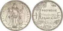 Polinesia Francese 1 Franc - Liberty - Landscape - Varieties years (1986-1990) - F to VF