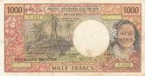 Polinesia Francese 1000 Francs Tahitian woman - Error note - Serial F.022