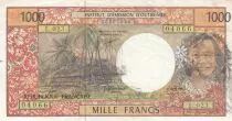Polinesia Francese 1000 Francs Tahitian woman - Error note - Serial F.023