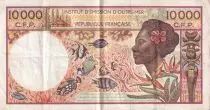 Polinesia Francese 10000 Francs - Tahitian girl - Fishs - ND (1985) - Serial B.1 - P.4a