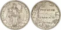 Polinesia Francese 2 Francs - Liberty - Landscape -  Varieties years (1975-1990) - F to VF
