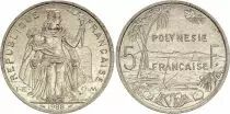 Polinesia Francese 5 Francs - Liberty - Landscape - Varieties years (1975-1990) - F to VF