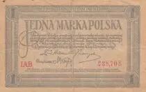 Pologne  1 Marka - Bloc de trois lettres - 1919