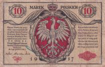 Pologne 10 Marek - Aigles - 1919 - P.TB - P.12