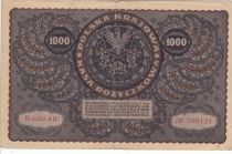 Pologne 1000 Marek  1919  - T. Kosciuszko, Armoiries