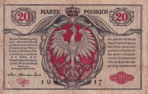 Pologne 20 Marek - Aigles - 1917 - P.TB - P.4