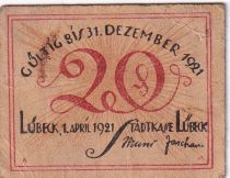 Pologne 20 Pfennig - Lubeck - 1921