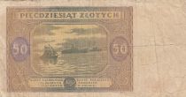 Pologne 50 Zlotych 1946 - Navire à voile - P.128b