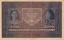 Pologne 5000 Marek  1919  - T. Kosciuszko, Armoiries - Série III AD