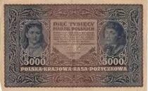 Pologne 5000 Marek  1919  - T. Kosciuszko, Armoiries - S&eacute;rie III E