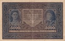 Pologne 5000 Marek  1919  - T. Kosciuszko, Armoiries - Série III G