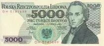Pologne 5000 Zlotych - F. Chopin - 1982 - S&eacute;rie DH - P.150a