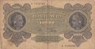 Polonia 10000 Marek - Head of Women - 1922 - Serial A 7758765