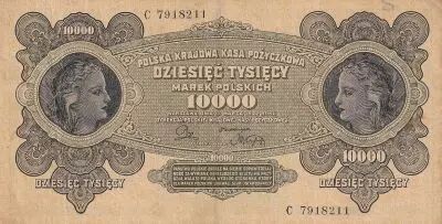 Polonia 10000 Marek - Head of Women - 1922 - Serial C 7918211