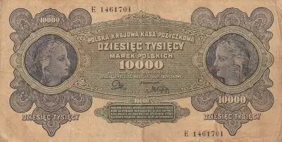 Polonia 10000 Marek - Head of Women - 1922 - Serial E 1461701