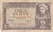 Polonia 2 Zlote - Woman\'s portrait - 1936 - Serial DF - P.76a