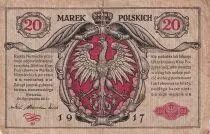 Polonia 20 Marek - Eagles - 1917 - VG+ - P.12