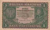 Polonia 5 Marek - T. Kosciuszko - Eagle - 1919 - P.24