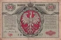 Polonia 50 Marek - Eagles - 1917 - VG+ - P.12