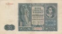 Polonia 50 Zlotych 1941 - Young boy, Statue, Building - Serial E